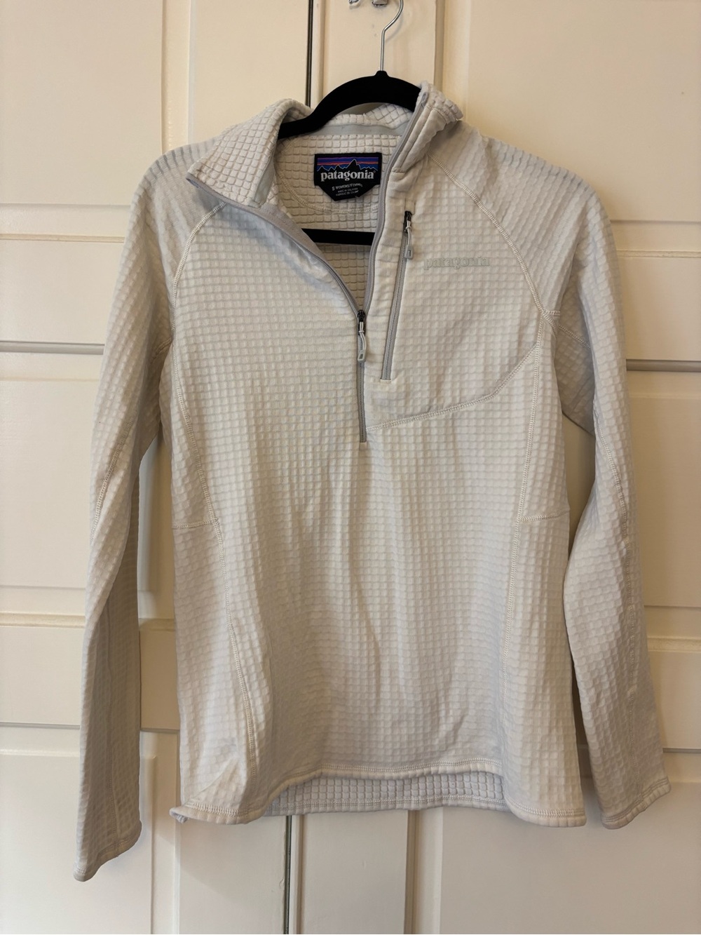Patagonia Women's White Waffle-Knit Quarter-Zip Pullover